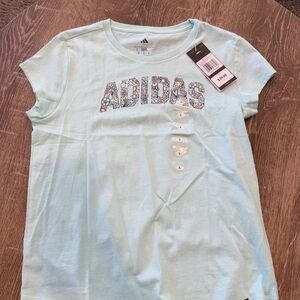 Brand New Adidas Light Blue Graphic T-Shirt